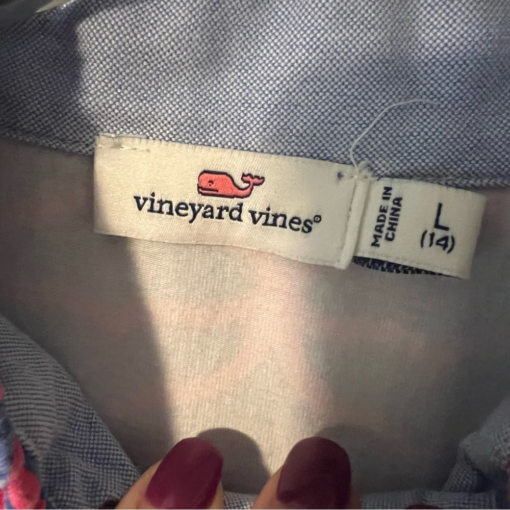 Vineyard Vines Purple Pink Full Zip Jacket Mock Neck Pockets Girls Size L - Picture 5 of 9